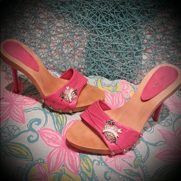 Bebe Platform Wooden Heels Swarovski - Picture 3 of 8